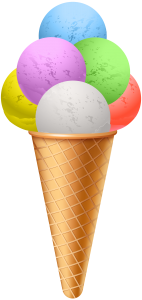 a colorful ice cream cone